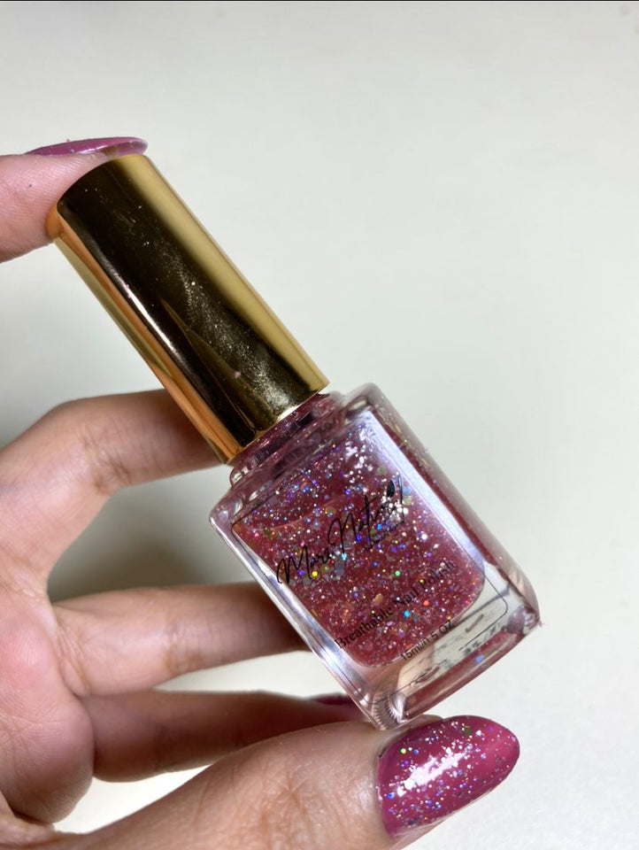 Pink Glitter - Breathable Nail Polish