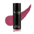 A tube of Elegant Matte Lipstick in a Plum Mauve shade with a swatch of the product color displayed behind.